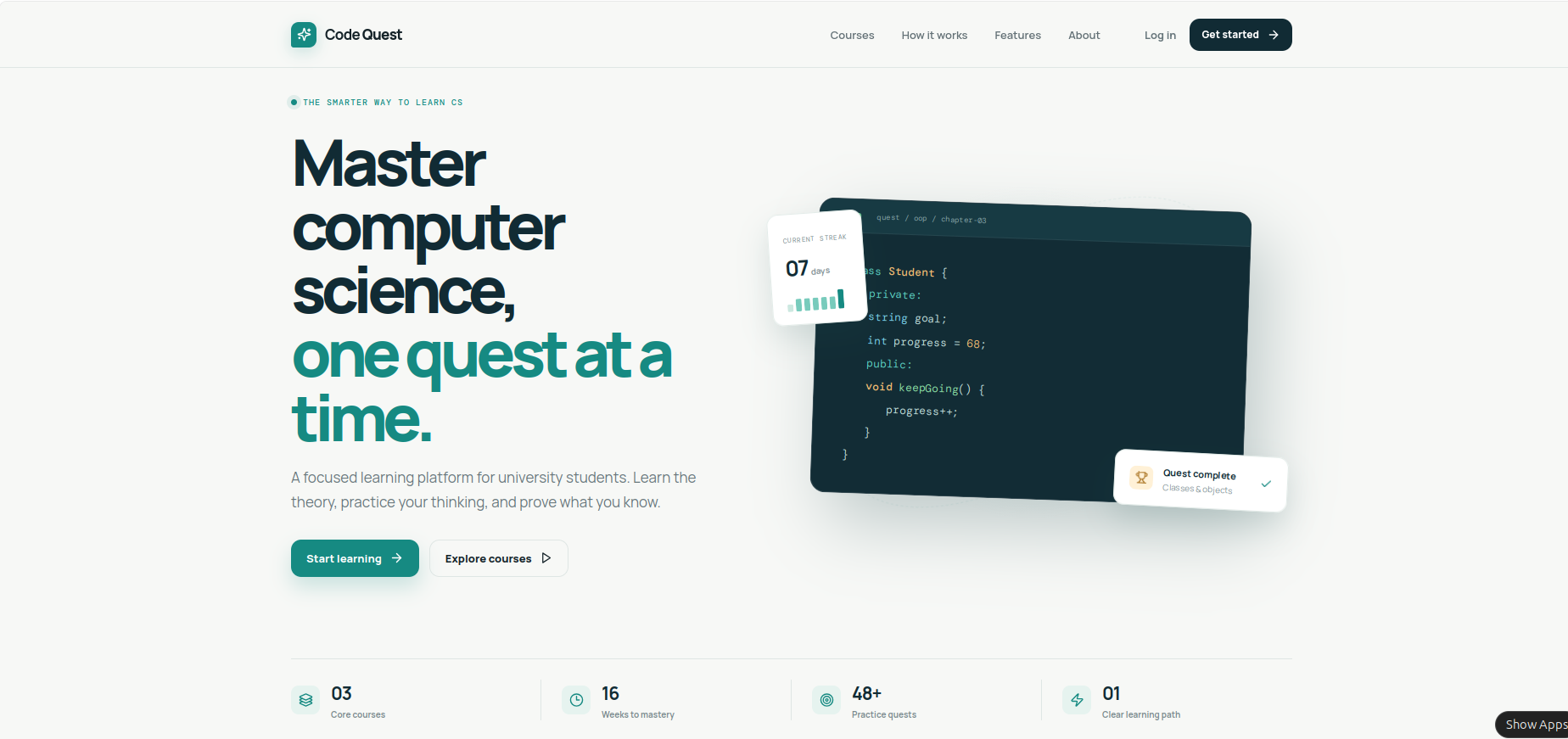 Code Quest interface preview