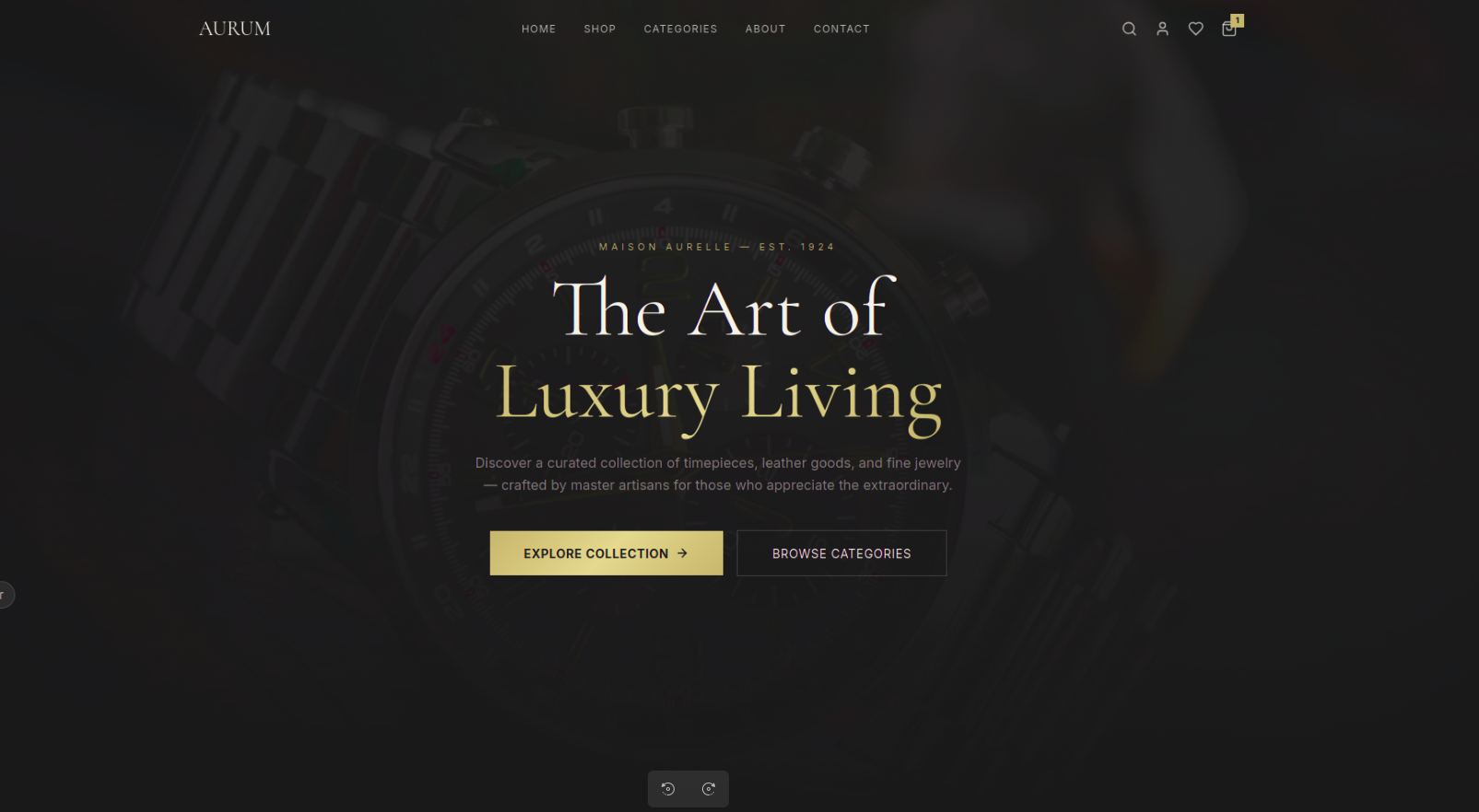 Aurum Luxury Store interface preview
